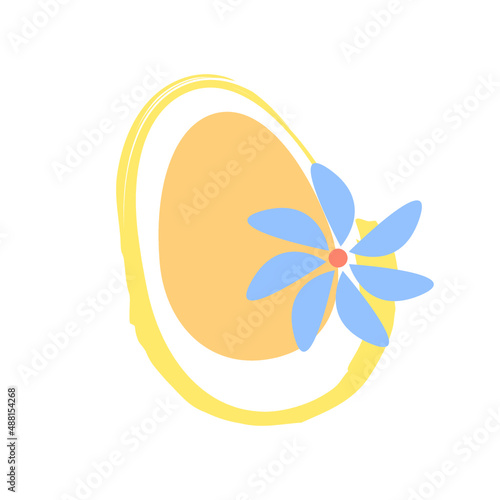 Easter symbol, egg and flower