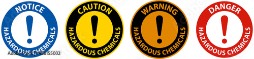 Hazardous Chemicals Sign On White Background