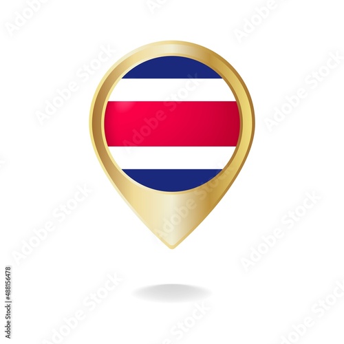 Thailand flag on golden pointer map  Vector illustration eps.10