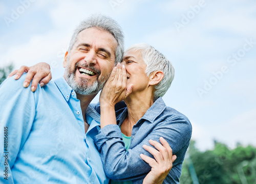 Slika na platnu senior couple happy elderly love together retirement lifestyle smiling man woman