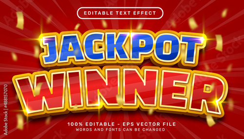 Editable text effect - jackpot winner 3d style concept