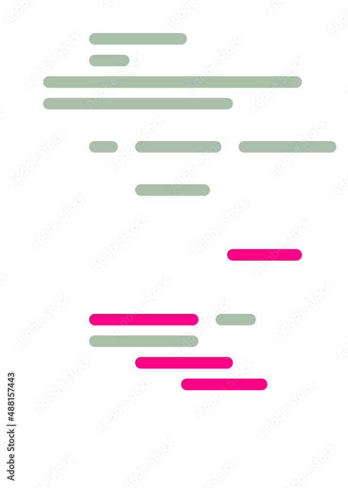 Code on screen vector illustration, flat cartoon coding lines simulation Code on screen vector illustration, flat cartoon coding lines simulation