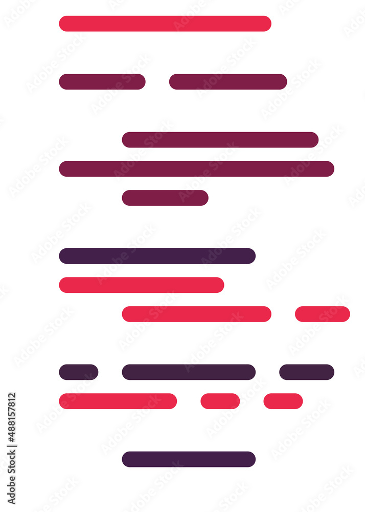Code on screen vector illustration, flat cartoon coding lines simulation Code on screen vector illustration, flat cartoon coding lines simulation