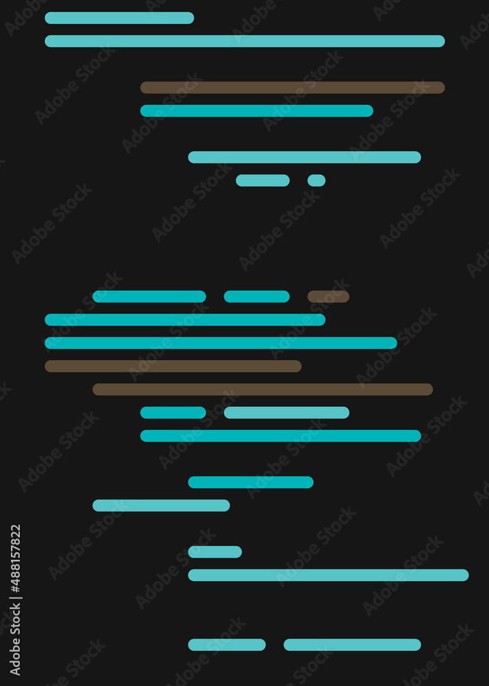 Code on screen vector illustration, flat cartoon coding lines simulation Code on screen vector illustration, flat cartoon coding lines simulation