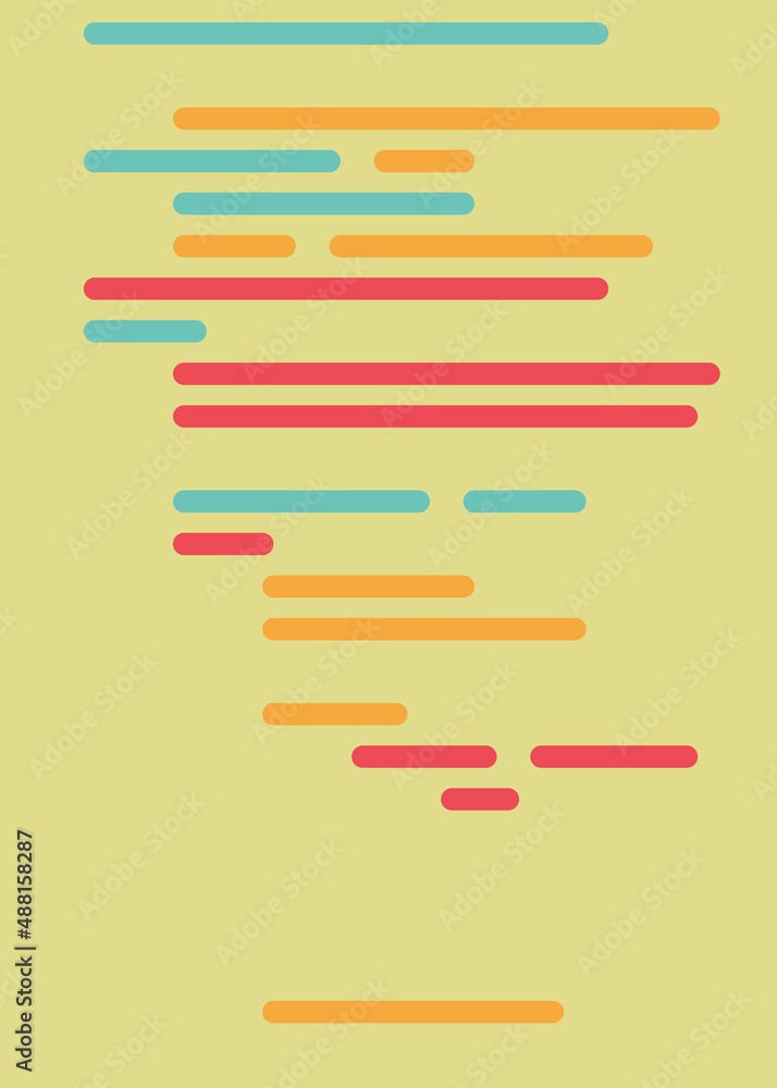 Code on screen vector illustration, flat cartoon coding lines simulation Code on screen vector illustration, flat cartoon coding lines simulation