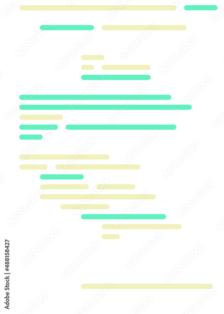 Code on screen vector illustration, flat cartoon coding lines simulation Code on screen vector illustration, flat cartoon coding lines simulation