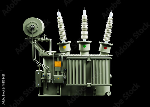 transformer isolated on black background 3d model