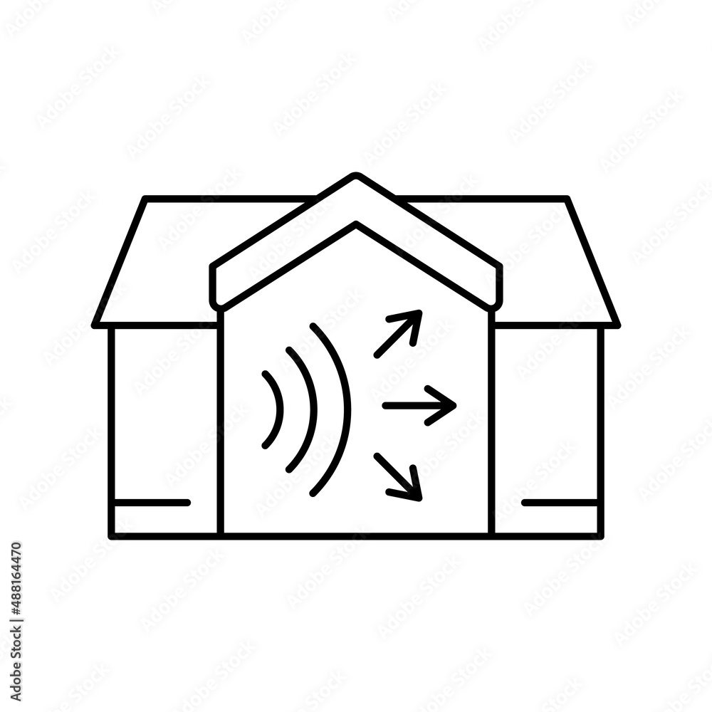 house acoustic line icon vector illustration house acoustic line icon vector illustration