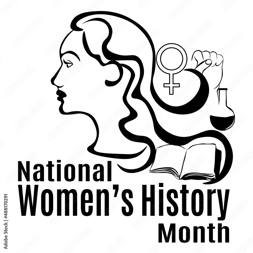 National Womens History Month, Idea for poster, banner, flyer, leaflet or postcard