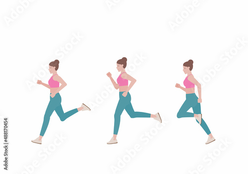 Running young woman wearing modern sportswear. Fitness and health concepts. 