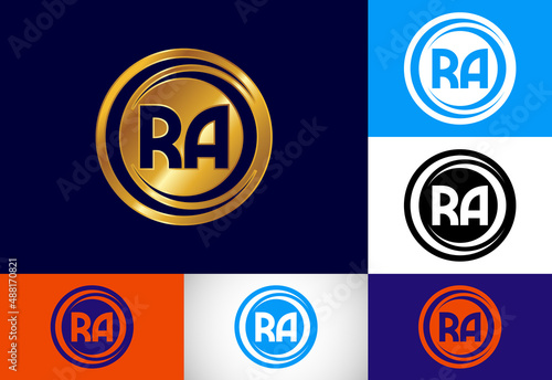 Initial Monogram Letter R A Logo Design Vector Template. RA Letter Logo Design