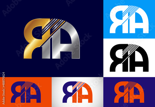 Initial Monogram Letter R A Logo Design Vector Template. RA Letter Logo Design