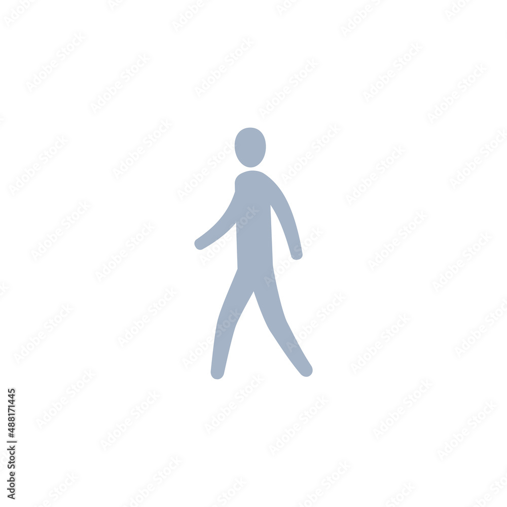 Human movement icon. Vector silhouette illustration of walking man. Human movement icon. Vector silhouette illustration of walking man.