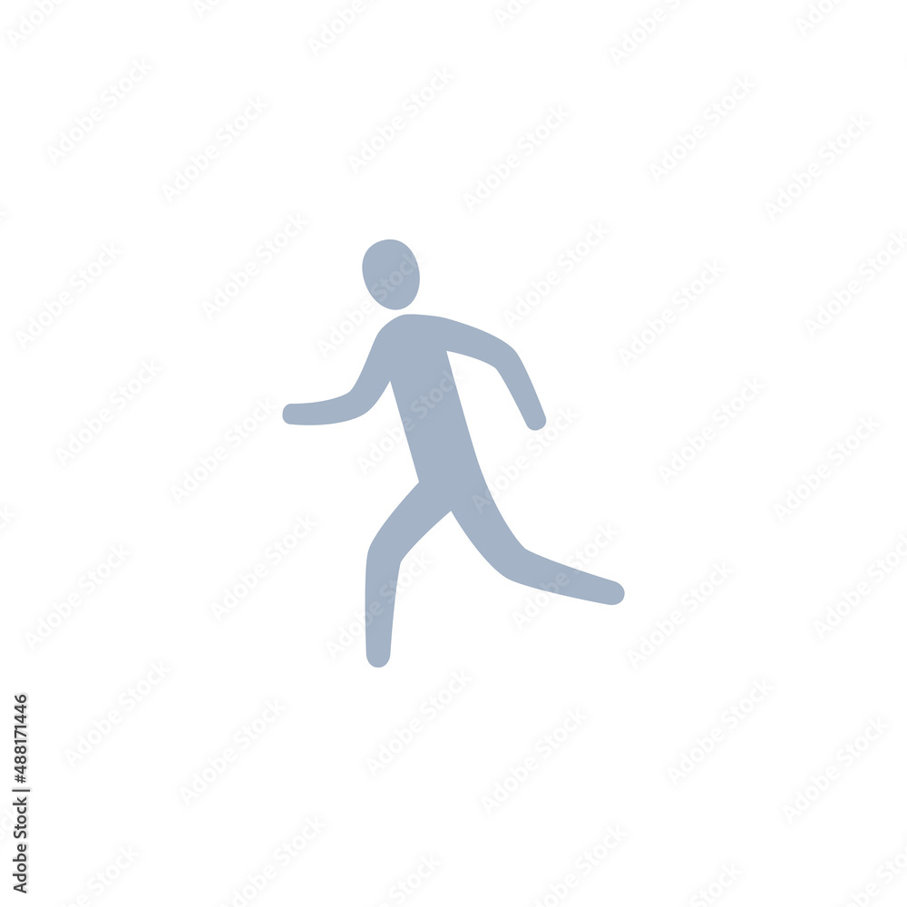 Human movement icon. Vector silhouette illustration of running man. Human movement icon. Vector silhouette illustration of running man.