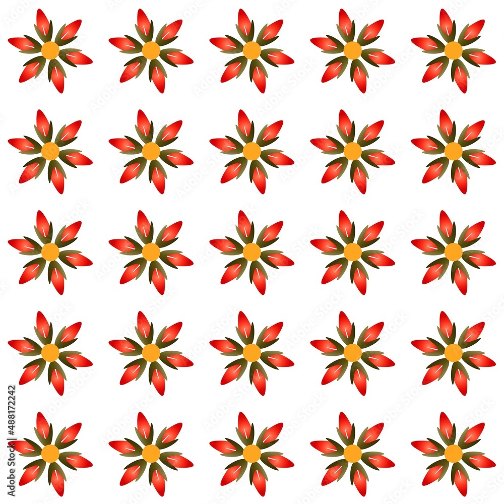 Colored Flowers Pattern Colored Flowers Pattern