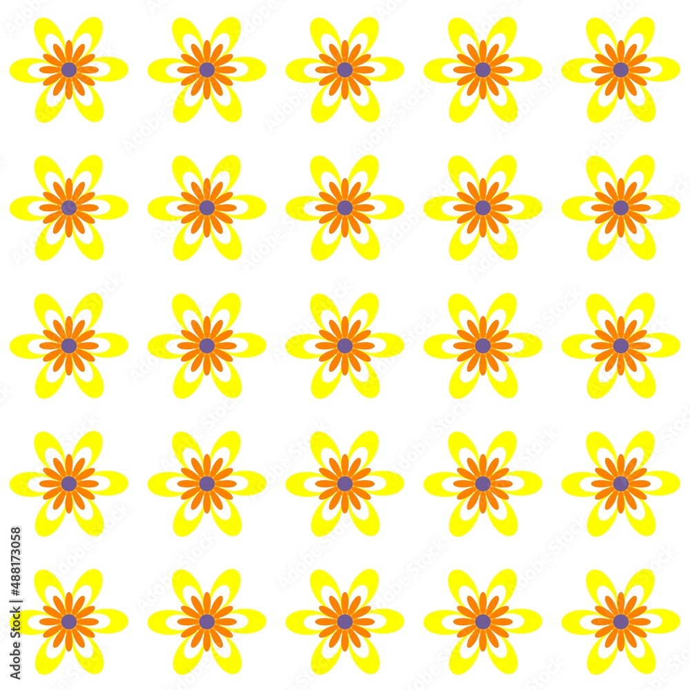 Colored Flowers Pattern Colored Flowers Pattern