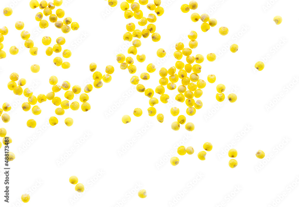 Millet groats isolated on a white background. Millet groats isolated on a white background.