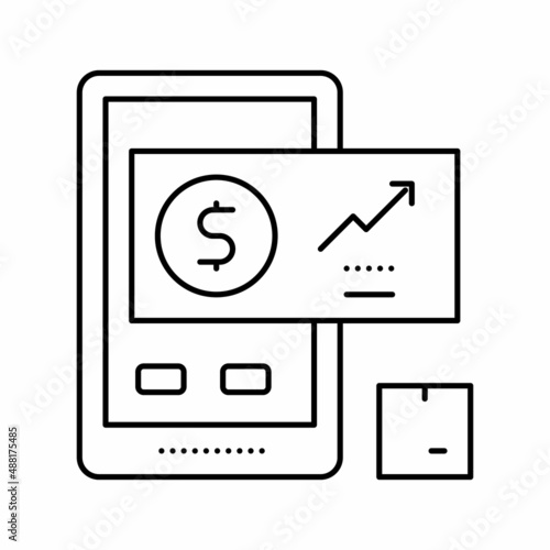 demand forecasting and sales planning line icon vector illustration