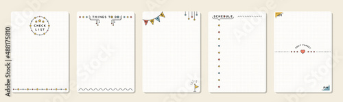 Set of planners and to do list. Template for notebooks, agenda, schedule, planners, checklists, cards and other stationery.
