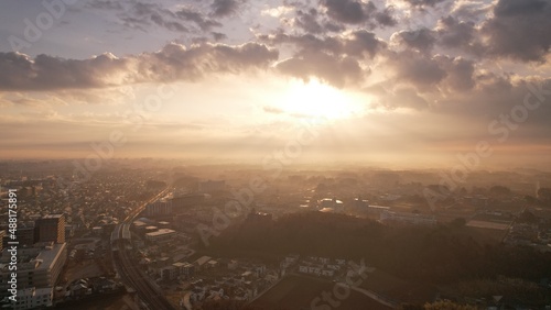 sunrise over the city