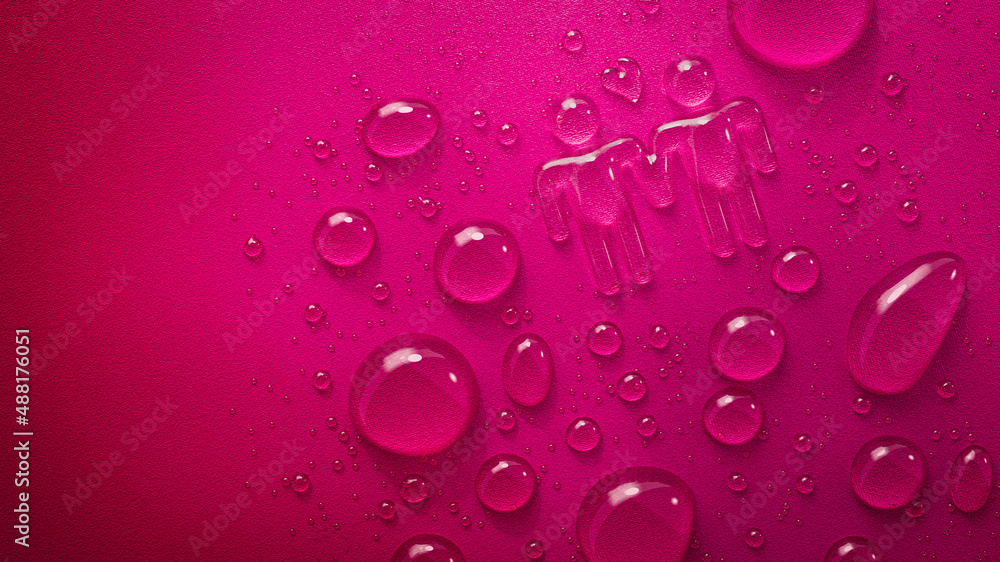 Wassertropfen mit Symbol Liebespaar Mann und Mann Wassertropfen mit Symbol Liebespaar Mann und Mann