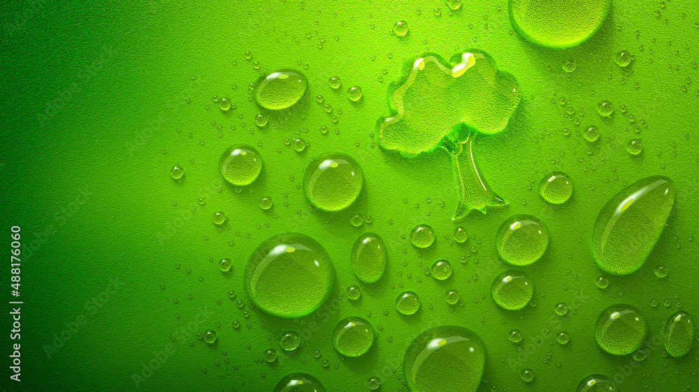 Wassertropfen mit Symbol Baum