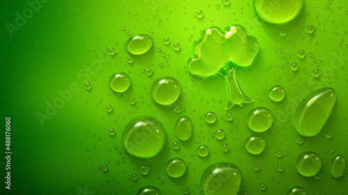 Obraz na płótnie Wassertropfen mit Symbol Baum w salonie