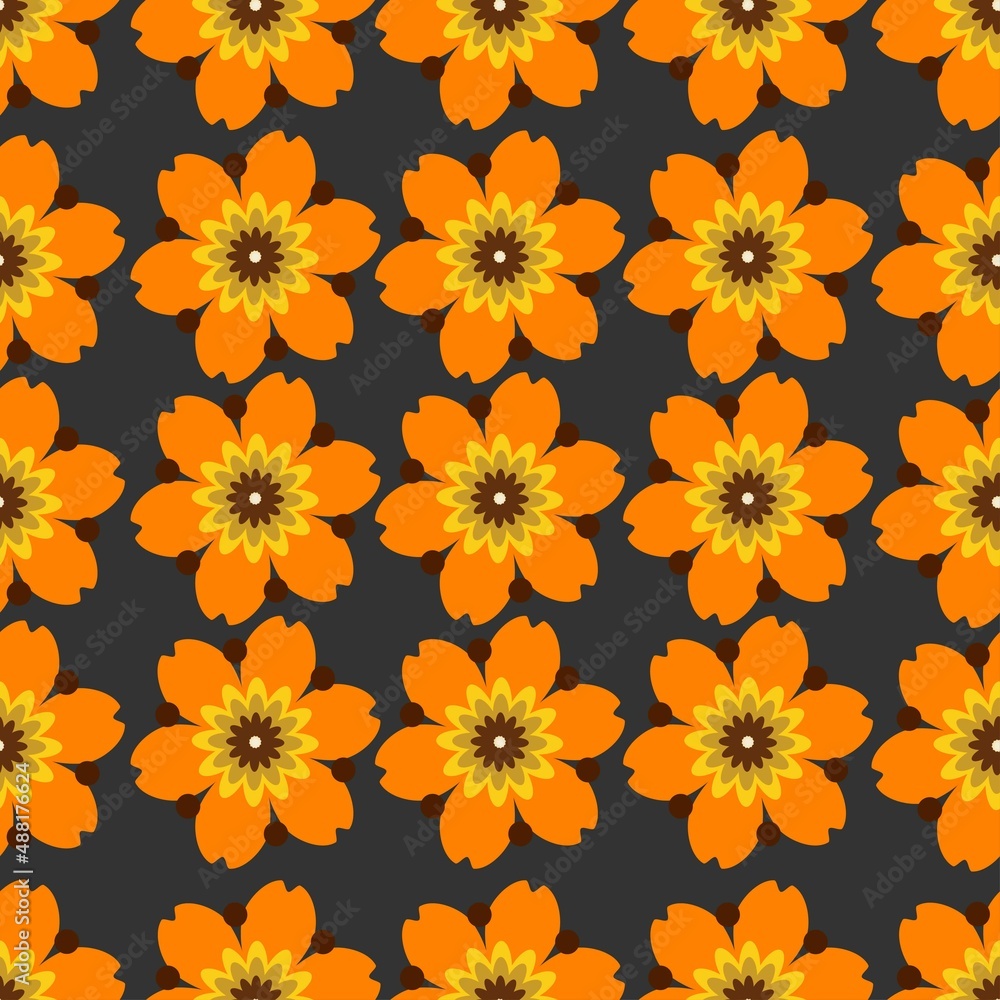 Colored Flowers Pattern Colored Flowers Pattern