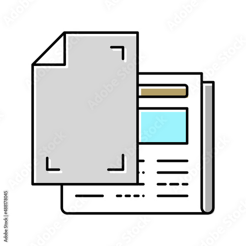 newsprint paper newspaper color icon vector illustration