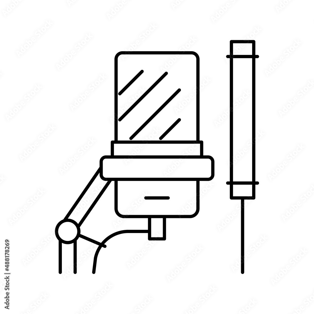 microphone radio equipment line icon vector illustration microphone radio equipment line icon vector illustration