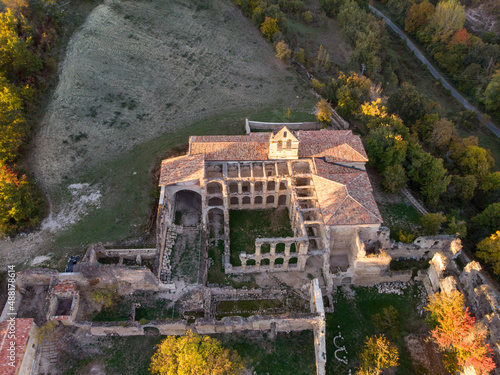 Monastery ruins from the air photo