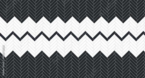 Herringbone floor pattern. Seamless tile background. Cladding print. Ceramic herring bone texture. Timber masonry. Scandinavian panel with zig zag. Geometric architectural grid. Vector illustration