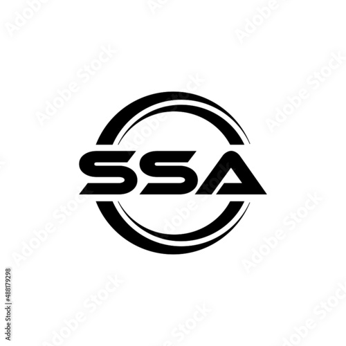 SSA letter logo design with white background in illustrator, vector logo modern alphabet font overlap style. calligraphy designs for logo, Poster, Invitation, etc. photo