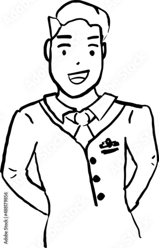 cartoon character outline face, line design