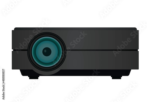 Black video projector. vector illustration