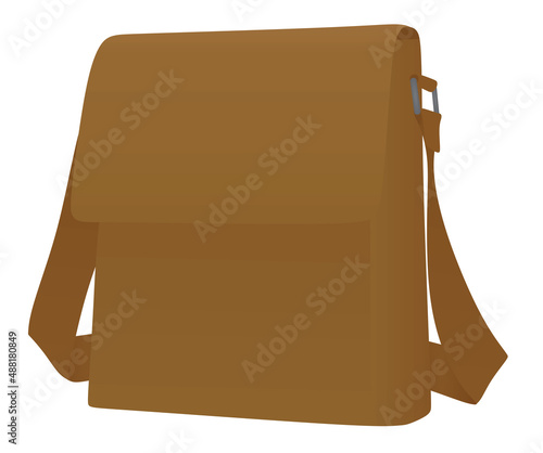 Brown men bag. vector illustration