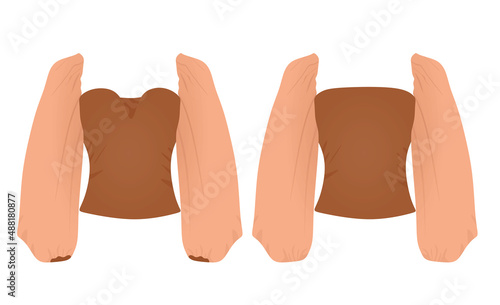 Puff shoulders t shirt. vector