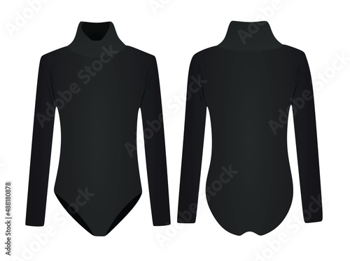 Black bodysuit shirt. vector illustration