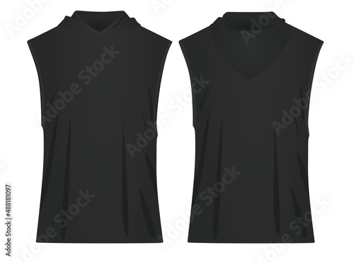 Black  hoodie top tank. vector illustration