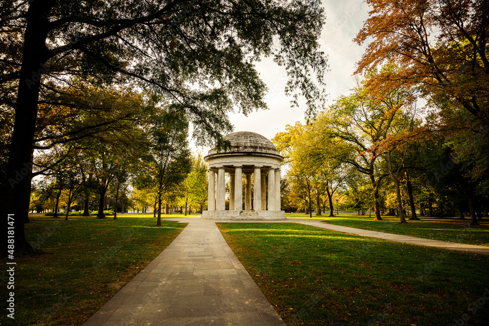 District of Columbia War Memorial in autumn in Washington DC