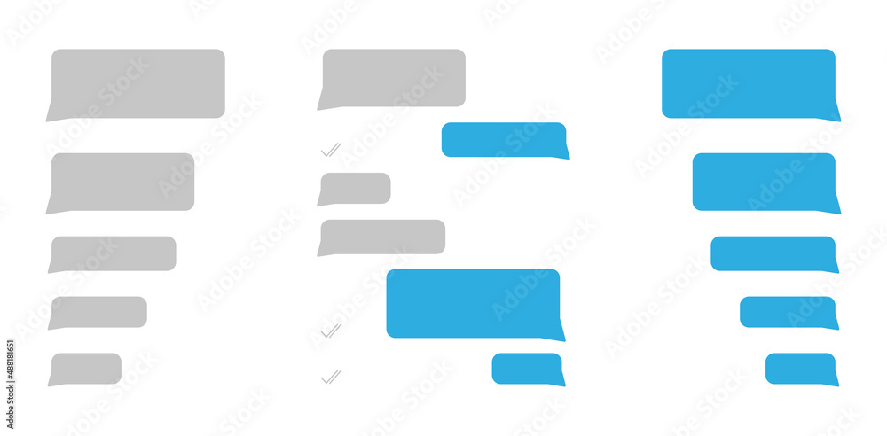 Dialog bubbles set. Social media chatting template. Vector illustration