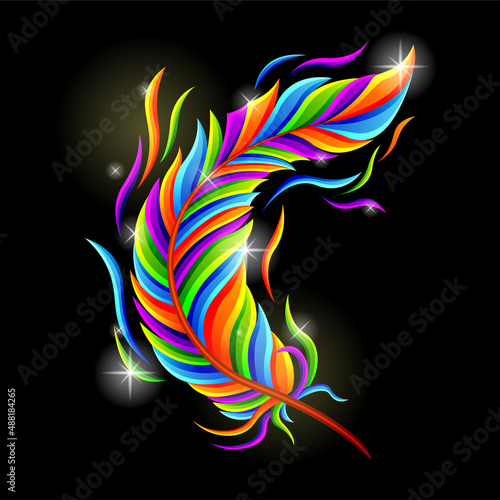 illustration of the feathers of a sparkling eagle s wings. character illustrations with colorful drawing or wpap style. for printing t-shirts  tattoo  mascot  logo  poster and mechandise.