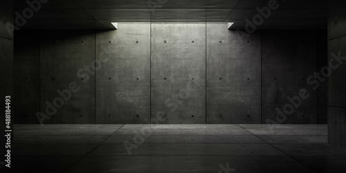 Stampa su tela modern concrete basement subground hall with day lighting 3d render illustration