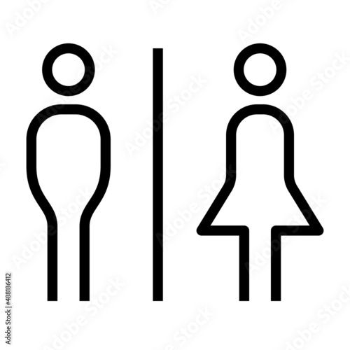 toilet sign in the public, restroom or bathroom icon, washroom and wc for the people, gender sign of male and female