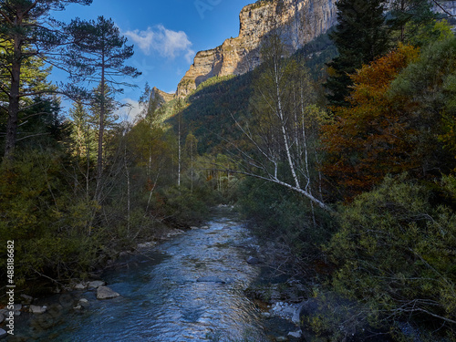 Views on the hiking route in the Ordesa Valley, Spain.