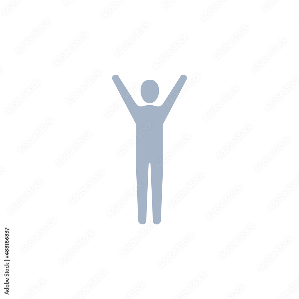 People hands up icon, Vector silhouette illustration. People hands up icon, Vector silhouette illustration.