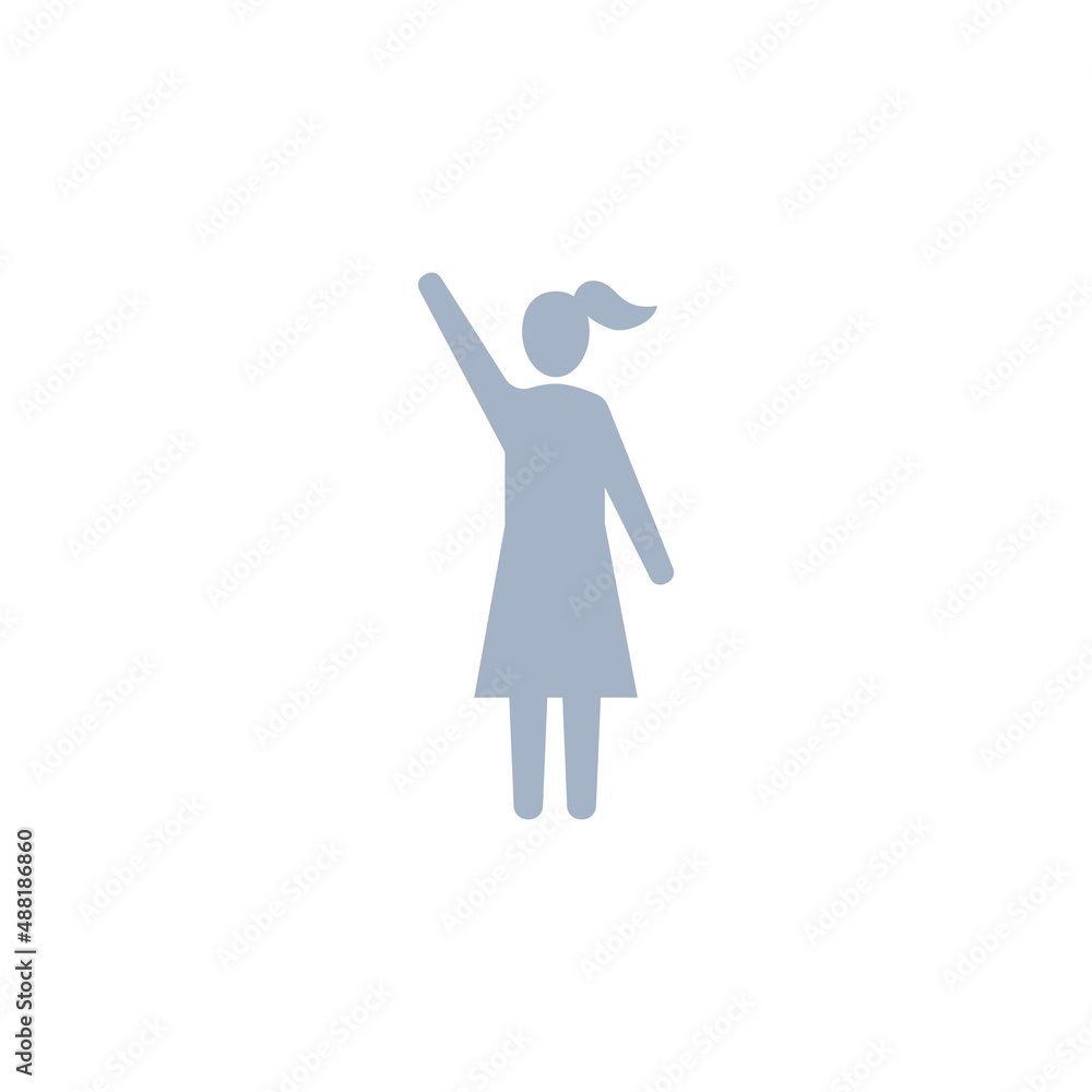 People raise hand icon, Vector silhouette illustration. People raise hand icon, Vector silhouette illustration.
