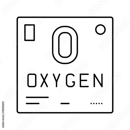 chemical element oxygen 02 line icon vector illustration