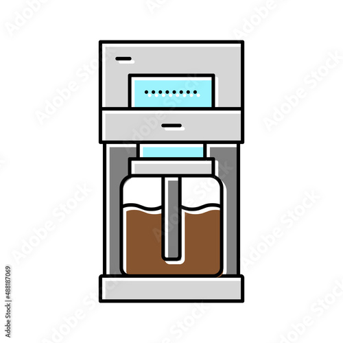 drip coffee brewing machine color icon vector illustration