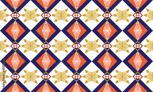Geomatric ethnic pattern backgrond. Design for background, wallpaper, floor, clothing, carpet, fabric. Vector illustration.